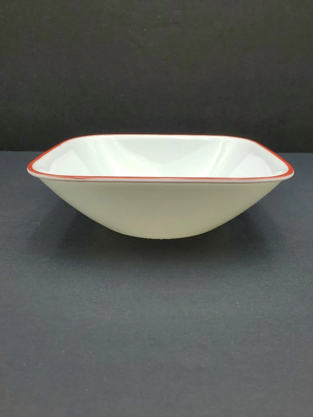 Corelle Splendor Soup Bowls Corning Square White Cereal Bowls with Red Rims
